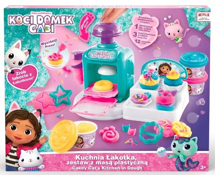 ZESTAW KREATYWNY KUCHNIA ŁAKOTKA KOCI DOMEK GABI GABBY MASA PLASTYCZNA EPEE