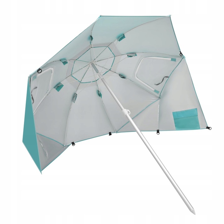 Duży parasol plażowy 2w1 namiot parawan ogrodowy składany w pokrowcu