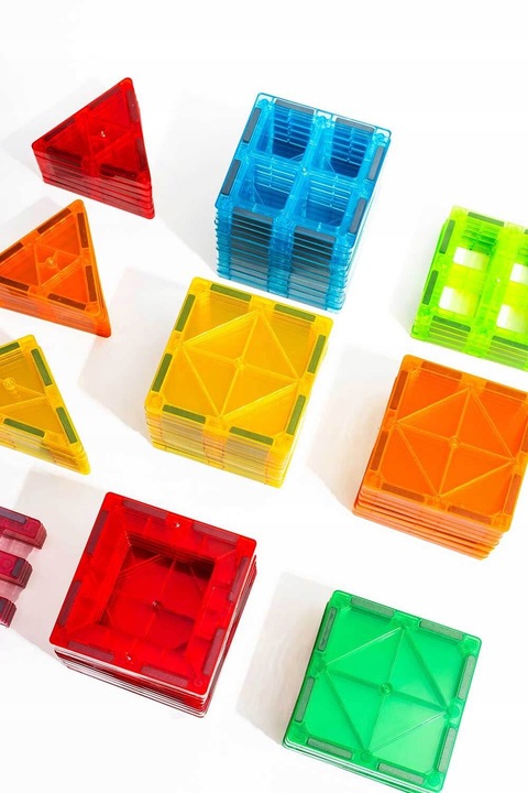 Klocki konstrukcyjne EDUKACYJNE 3D kulki rurki dla dzieci 108el MAGNETYCZNE