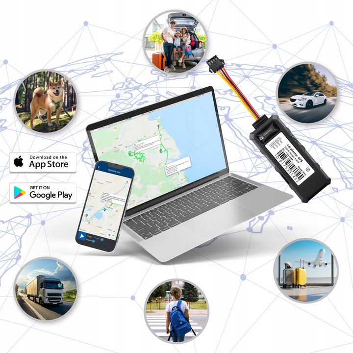 Lokalizator GPS 2G+4G BEZ ABONAMENTU ŚLEDZENIE POJAZDU ŁODZI ODCIĘCIE MK3