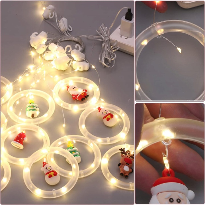 Światło Okien Świąteczne Pętle Świąteczne Oświetlenie Drzewa Świątecznego