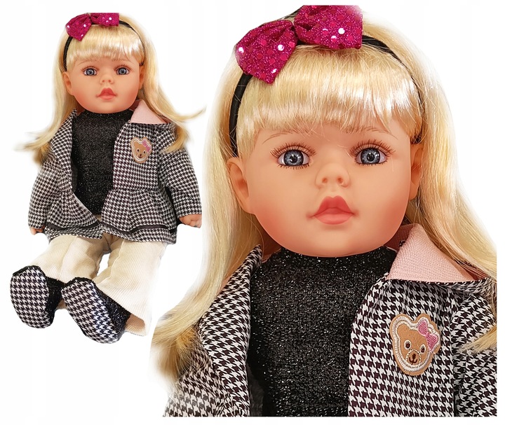 Lalka bobas jak żywa duża 56cm miękka interaktywna mówi śpiewa 2języki uczy