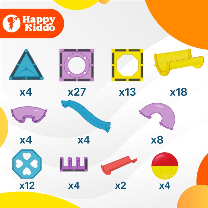 Klocki magnetyczne tor kulkowy kulodrom konstrukcyjne konstrukcyjne 100 ele