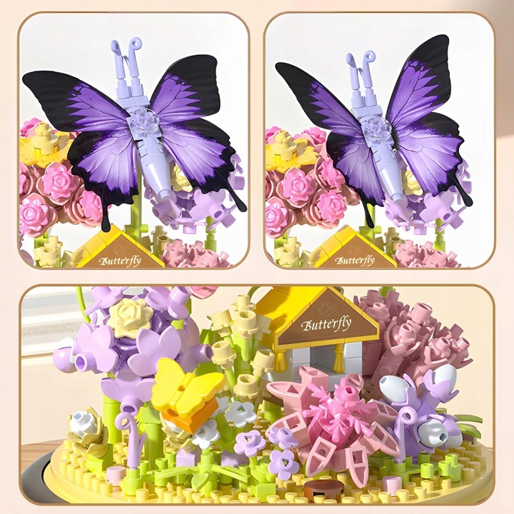 KLOCKI DO BUDOWANIA OGRODU KWIATÓW, ZESTAW KLOCKÓW KWIATY OGRÓDEK, PREZENT