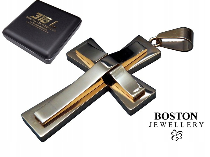 ZŁOTY SREBRNY KRZYŻ KRZYŻYK NA ŁAŃCUSZEK STAL 316L