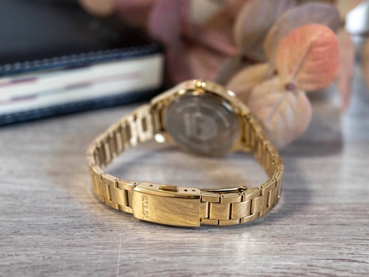 DAMSKI ZEGAREK LORUS RG284RX9 ZŁOTY NA BRANSOLECIE ELEGANCKI 50M