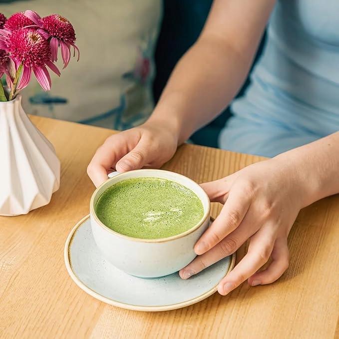 Matcha Box 4-częściowy zestaw do matchy Miotełka 2x Łyżeczka Podstawka