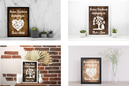 PODZIĘKOWANIE DLA DZIADKÓW PREZENT DLA BABCI DZIADKA RAMKA XXL 30X40 DUŻA