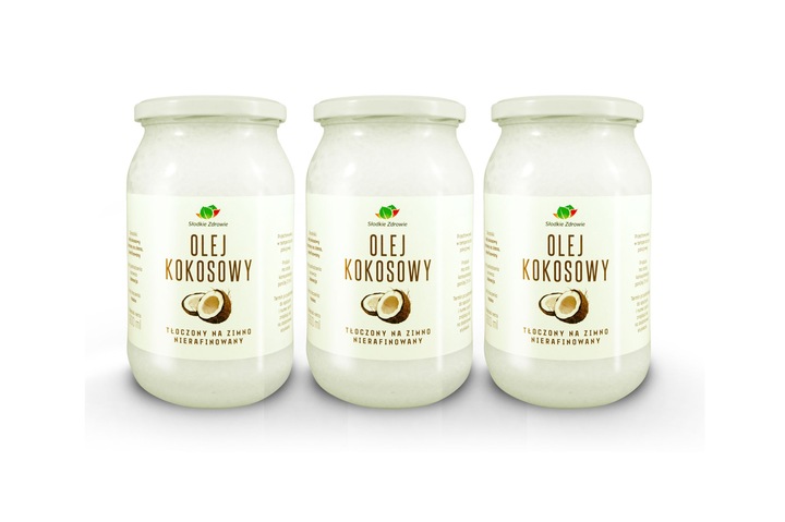 OLEJ KOKOSOWY 3x 900ml NIERAFINOWANY EXTRA VIRGIN