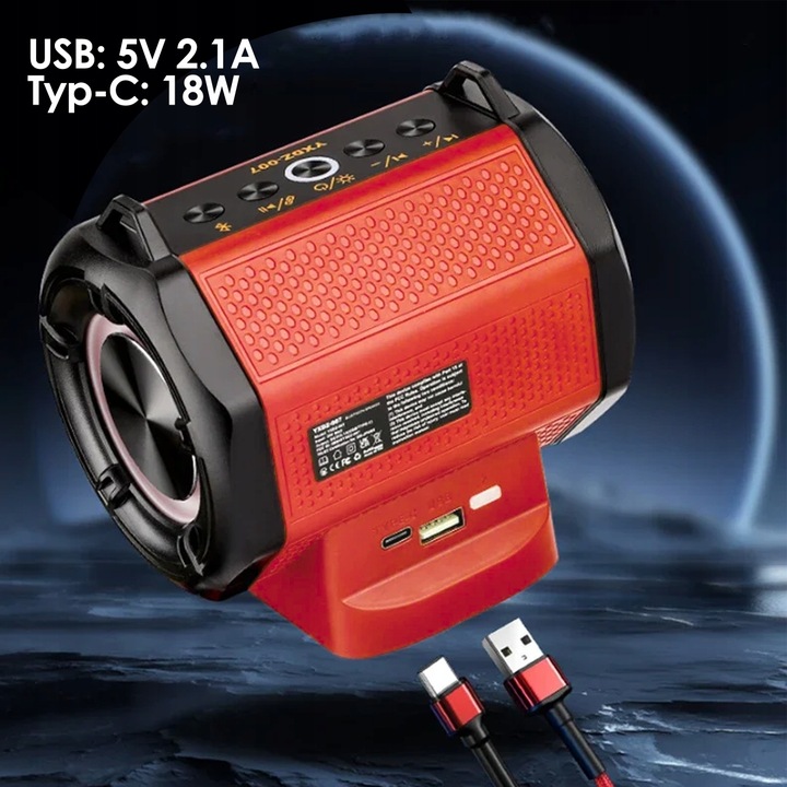 GŁOŚNIK NA BATERIE MILWAUKEE BLUETOOTH AKUMULATOR 18V