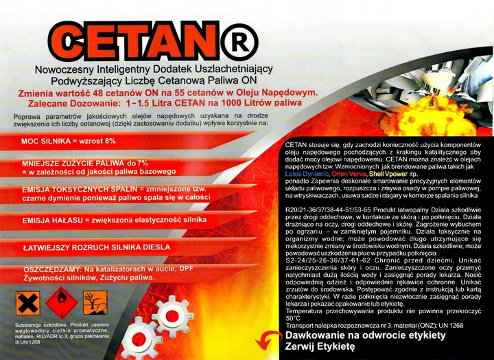 VERVA Koncentrat na 2000 Litry Oleju Napędowego = CETAN R