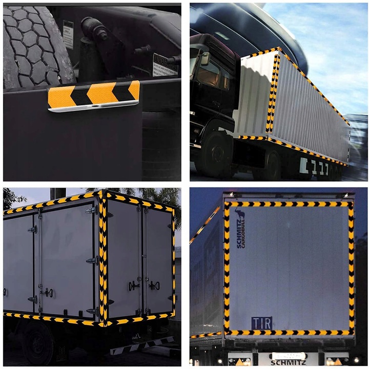 TAŚMA OSTRZEGAWCZA 50mm x 25m ODBLASKOWA SAMOPRZYLEPNA ZÓŁTA - CZARNA 5CM