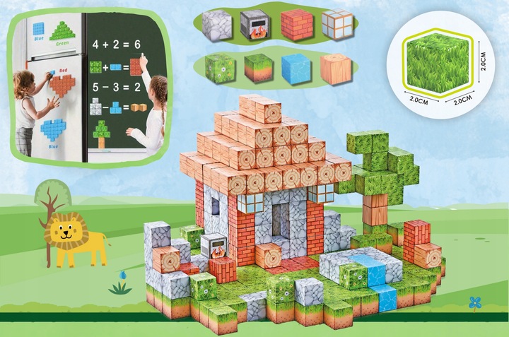 KLOCKI MAGNETYCZNE KOSTKI Sześciany Konstrukcje 3D 312 elementów