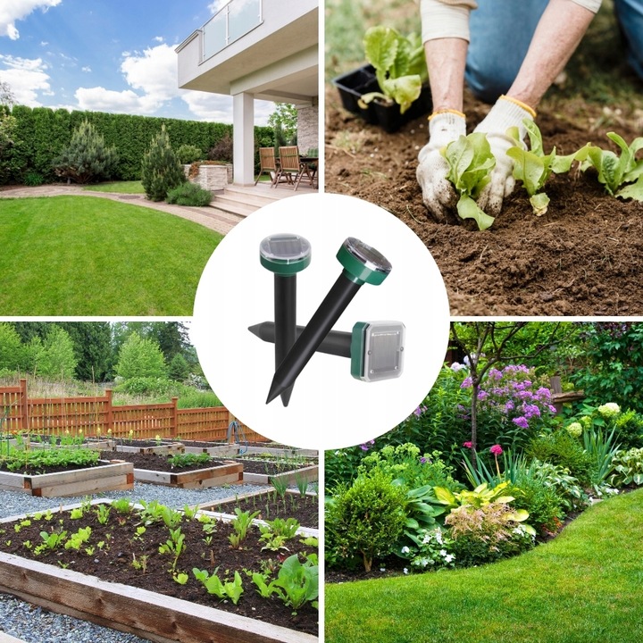 ODSTRASZACZ SOLARNY NA KRETY NORNICE I WĘŻE ODSTRASZACZ KRETÓW WĘŻY (4 SZT)