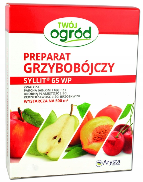 Preparat grzybobójczy SYLLIT Parch Jabłoń Grusza wiśnie czereśnie 65 WP 45g