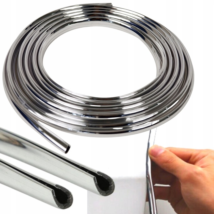 LISTWA CHROM RANTOWA RANTÓWKA 6x8mm POŁYSK 7,5M