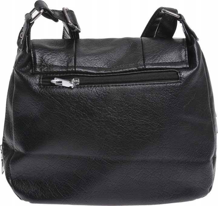 ŚREDNIA TOREBKA DAMSKA LISTONOSZKA Z KLAPKĄ czarny