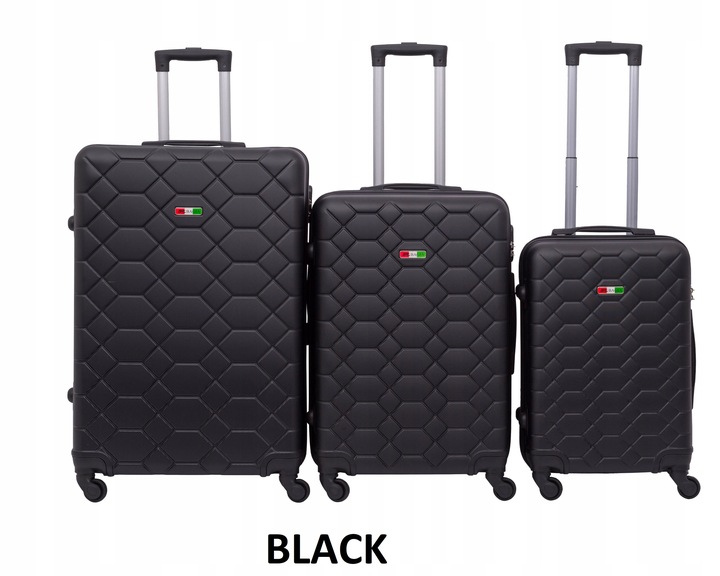 KOMPLET ZESTAW WALIZEK PODRÓŻNYCH BAGIA 3szt. AMSTERDAM