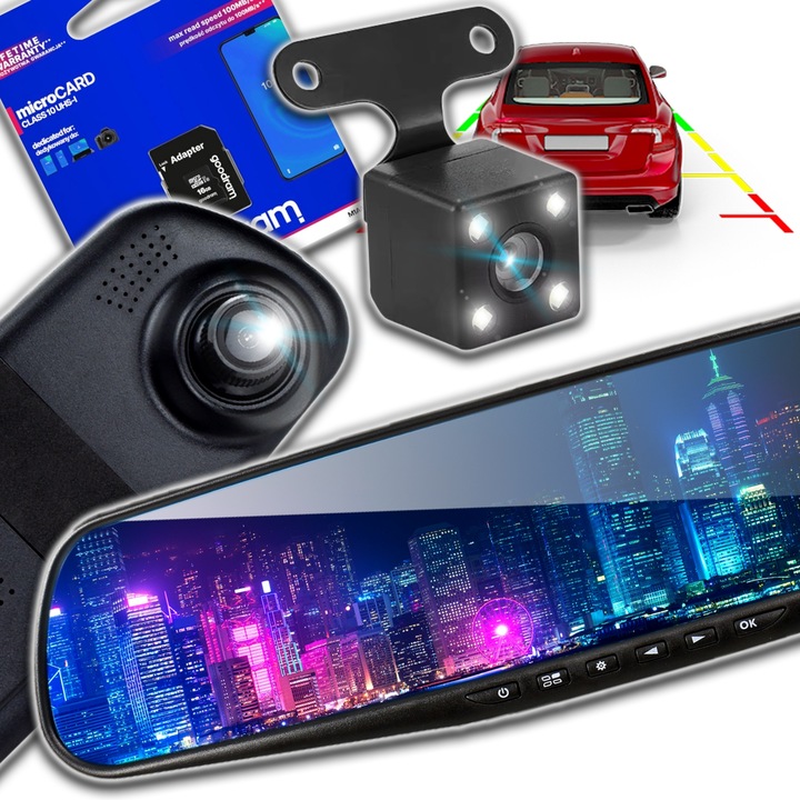 Wideorejestrator lusterko wsteczne microSD GRATIS