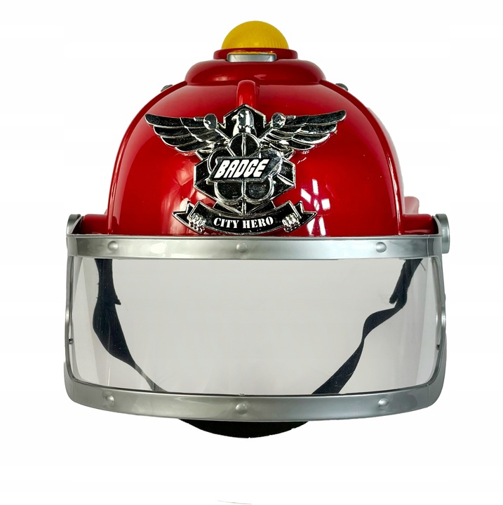 KASK STRAŻACKI Z DŹWIĘKAMI ŚWIATŁEM HEŁM STRAŻAKA DZIECI SYGNAŁ + AUTKO