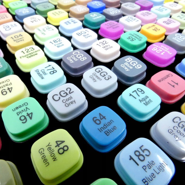 Markery 168 sztuk flamastry pisaki dwustronne alkoholowe precyzyjne + torba