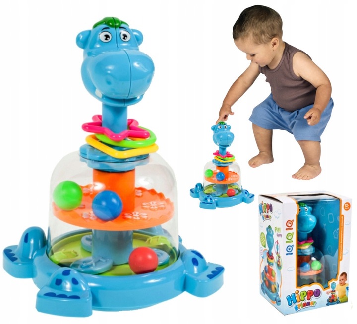 BĄCZEK INTERAKTYWNY SPINNER HIPCIO KARUZELKA Z KULECZKAMI DZIECI NA ROCZEK