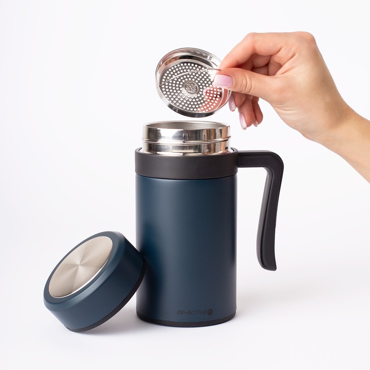 KUBEK TERMICZNY SZCZELNY TERMOS NA KAWĘ HERBATĘ GORĄCE NAPOJE DUŻY 450ML