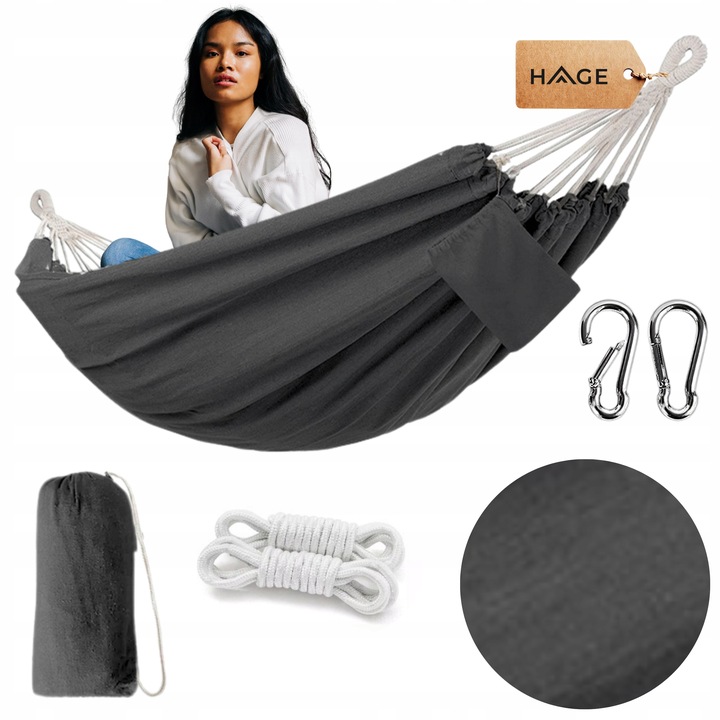 HAMAK OGRODOWY TURYSTYCZNY BOHO MOCNY DWUOSOBOWY 150x275cm 240kg + TORBA