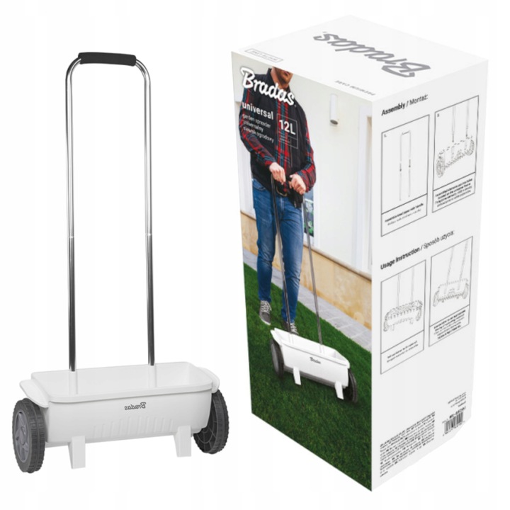 SIEWNIK RĘCZNY OGRODOWY ROZSIEWACZ DO NASION TRAWY NAWOZU SOLI PIASKU 12L!