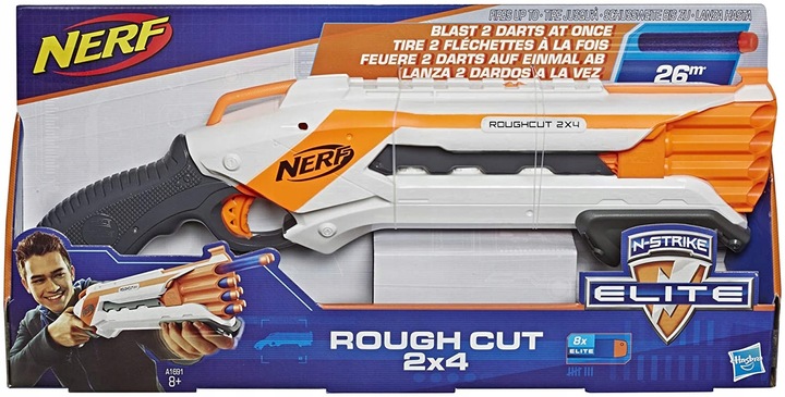 PISTOLET NERF ELITE SHOTGUN ROUGH CUT 2X4 strzelaj z 2 luf na raz