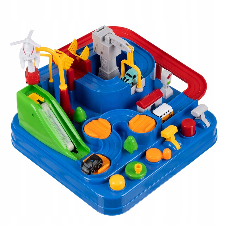 Tor Przeszkód Interaktywny dla Autek Zjazd Samochodowy + Auta Gra w Autka