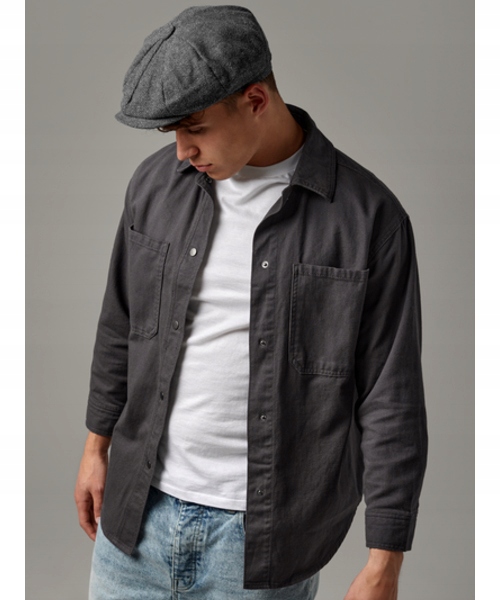 CZAPKA KASZKIET Z DASZKIEM JODEŁKA STYL RETRO SZARY ELEGANCKI UNISEX L/XL