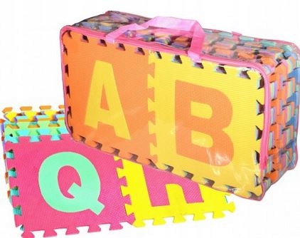 DUŻE PUZZLE EDUKACYJNE PIANKOWE DLA DZIECI CYFRY I LITERY MATA 36 ELEMENTÓW