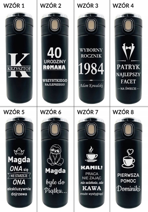 KUBEK TERMICZNY Z GRAWEREM TERMOS DO KAWY 420ml prezent męża żony taty niej