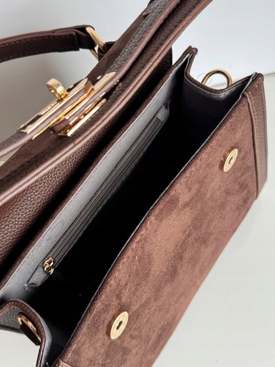 Torebka Gallantry Paris HIT czekoladowa zamsz eco brązowa listonoszka brąz