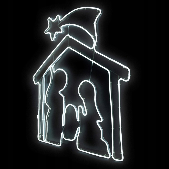 Lampki Zewnętrzne Dekoracja Ozdoba LED Neon Biały Świąteczne Stajenka IP44