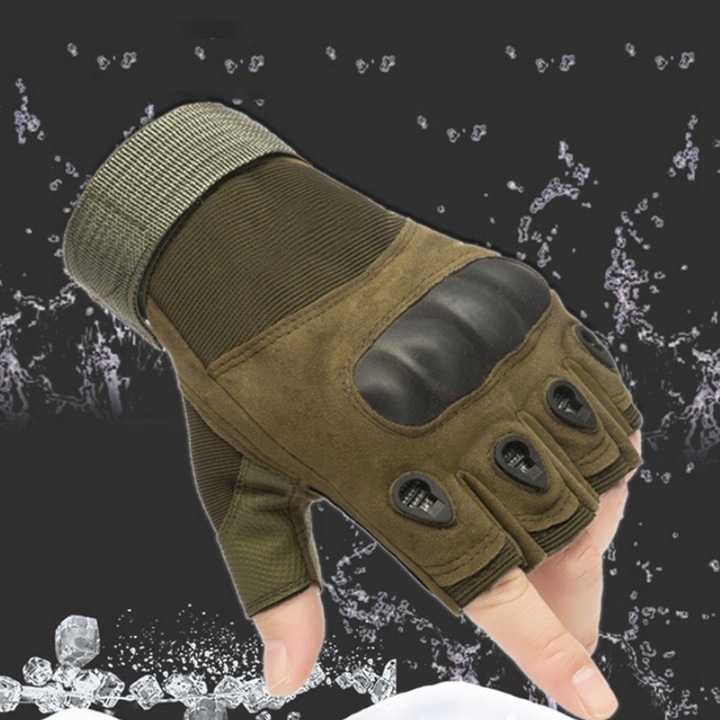 RĘKAWICE TAKTYCZNE BOJOWE rozm. XL SURVIVAL MILITARNE RĘKAWICZKI BEZ PALCÓW