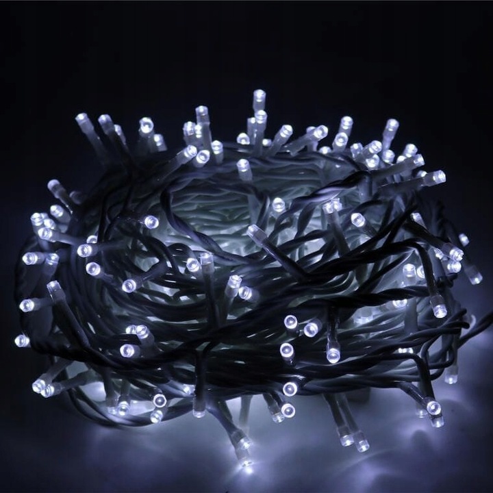 200 LED ZIMNY BIAŁY lampki wewnętrzne choinkowe świąteczne Święta dekoracja