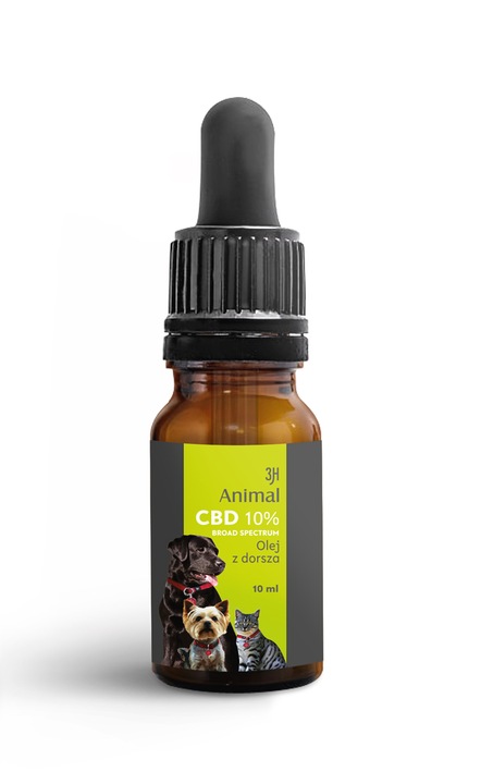 CBD 10% OLEJEK KONOPNY DLA PSÓW PSA KOTÓW KOTA 10ml BROAD SPECTRUM