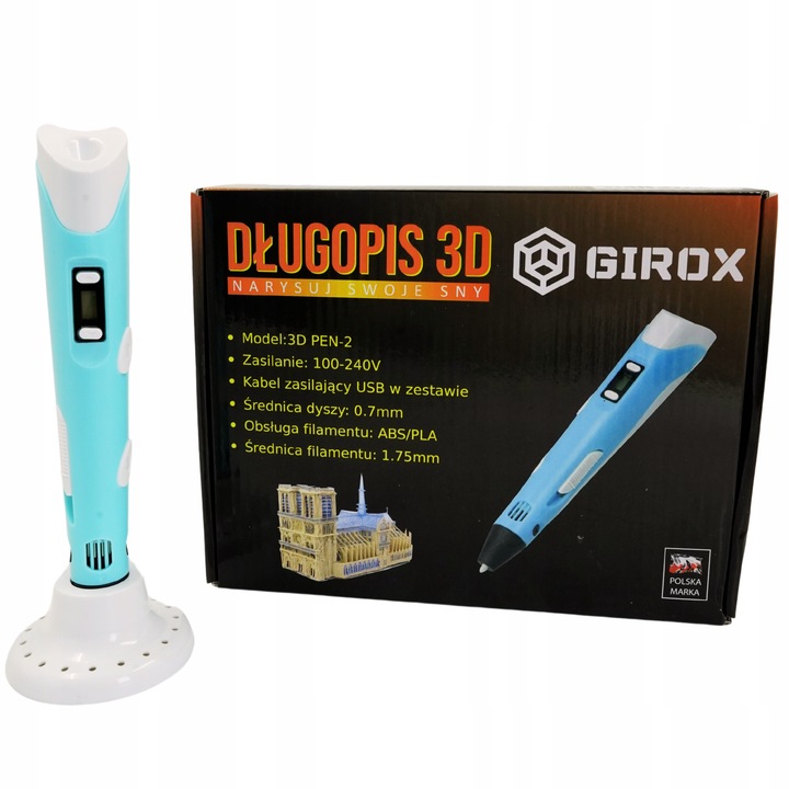 Długopis 3D Drukarka Zestaw + Wkłady 100m PLA Filament 4 KOLORY DO WYBORU
