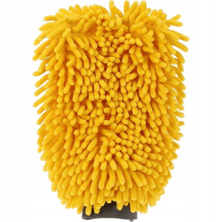 Rękawica do mycia auta Shell z frędzlami żółta 15 x 27 cm