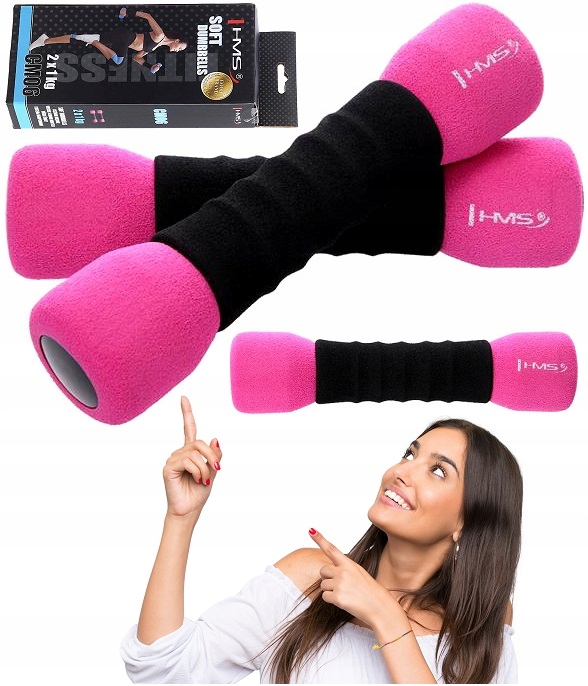 Hantle miękkie z uchwytem hantelki 2x1kg CIĘŻARKI