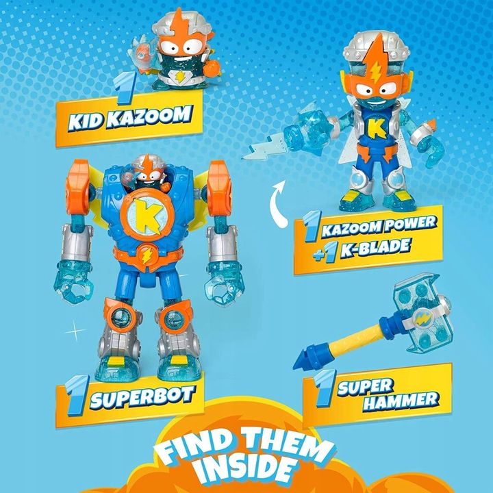 SUPER THINGS ROBOT SUPERBOT KID KAZOOM POWER 15 CM