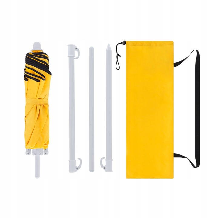 PARASOL PLAŻOWY SKŁADANY DO WALIZKI żółty