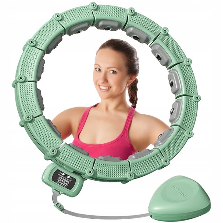 KOŁO HULA HOOP SMART MODUŁOWY MASAŻER CIAŁA Z WYPUSTKAMI I LICZNIKIEM LCD