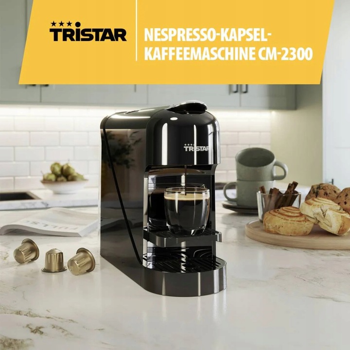 EKSPRES CIŚNIENIOWY DO KAWY KAPSUŁKOWY CZARNY NESPRESSO + KAPSUŁKI 120SZT