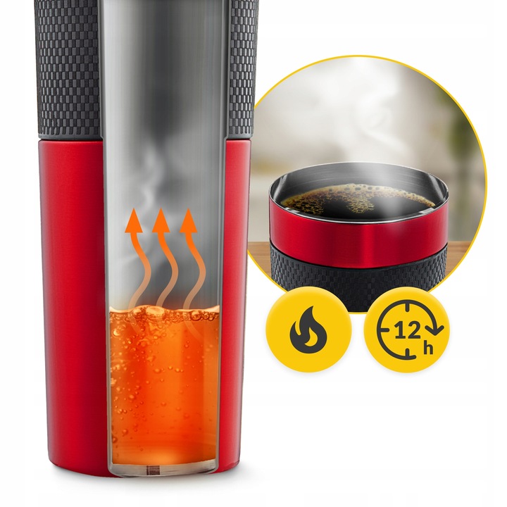 KUBEK TERMICZNY TERMOS GORĄCE NAPOJE DO 12H-24H KAWA HERBATA SZCZELNY 400ml