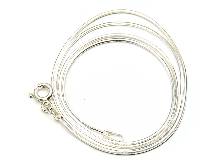 Srebrny Łańcuszek Srebro 925 Mocna Żmijka Żyłka Linka 45 cm Woreczek