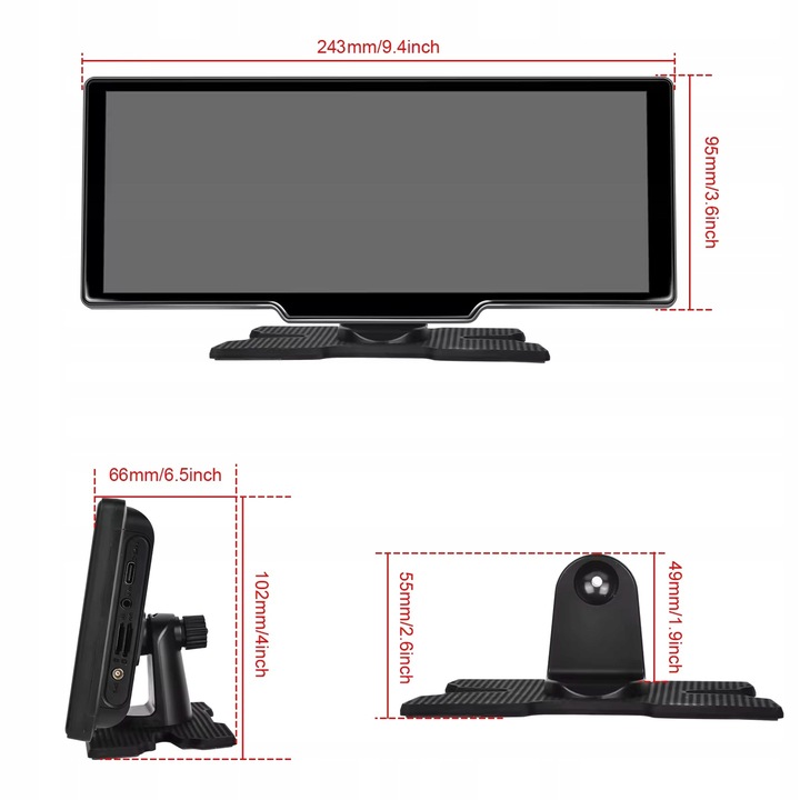 Stacja Ekran Monitor Nawigacja Rejestrator 4K Kamera Android Auto CarPlay