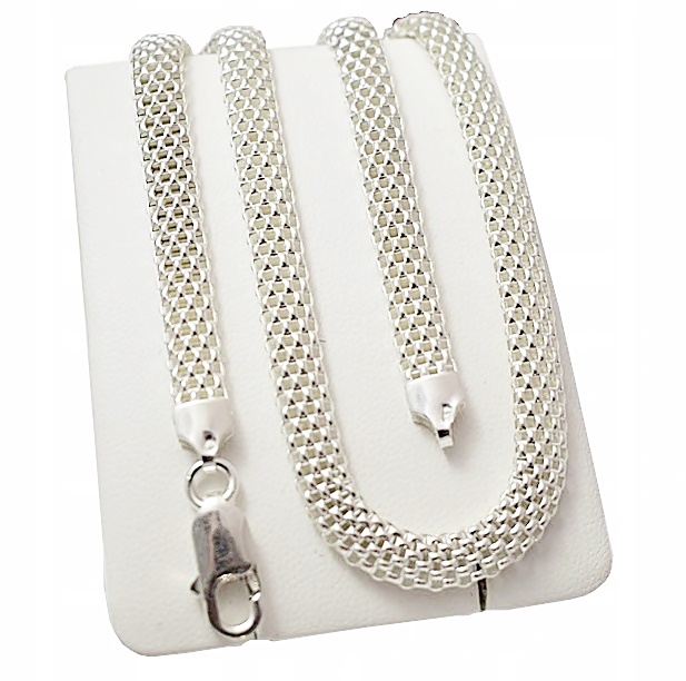 Naszyjnik Srebrny Damski Tub Ażurowy 6,00 mm Szeroki pr 925 Grawer Gratis